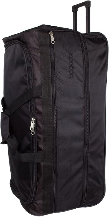 Bagacar Large Battal Size Travel Suitcase with Wheel Bellows Black