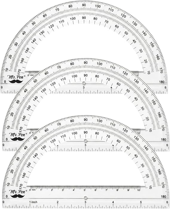 Mr. Pen- Protractor Set, 6", 3 Pack