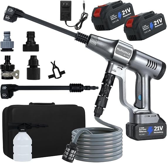 1200PSI Cordless Pressure Wassher Portable, 24.0Ah Batteries(Gray)