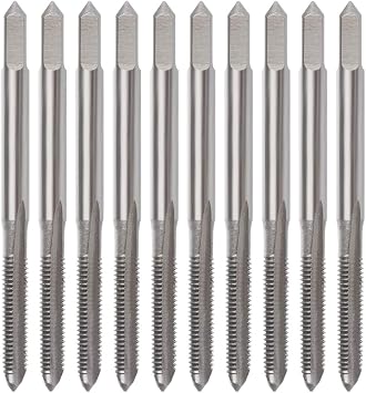 M3 x 0.5mm Tap Machine HSS Metric Right Hand Thread 3 Straight Flute Taps Taper and Plug 10Pcs