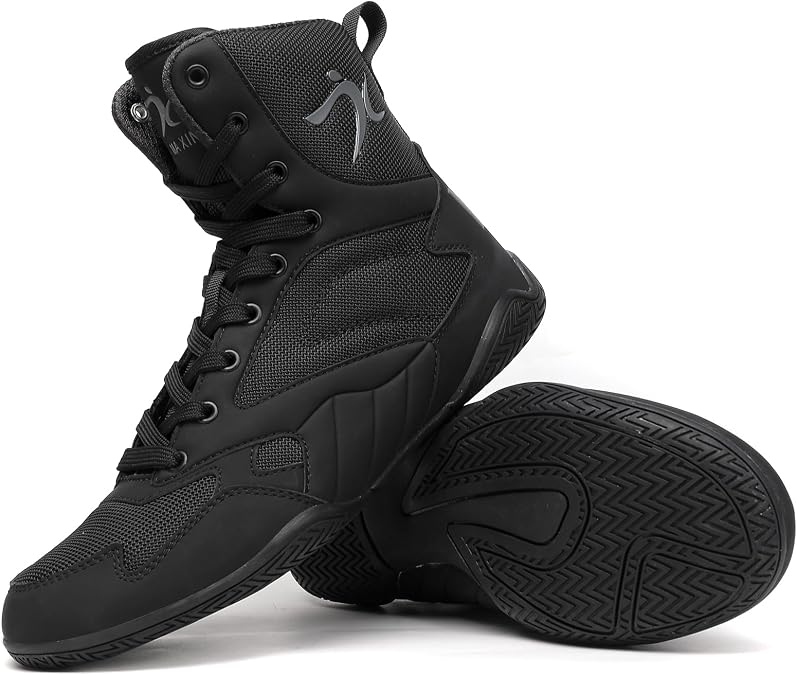 Men's Wrestling Shoes Men Boxing Shoes High Top Fitness Weightlifting Powerlifting Shoes Zero Drop