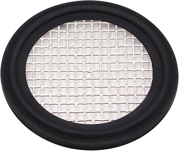 DERNORD 2" FKM Sanitary Gasket w/Stainless Screen - Tri Clamp Clover (10 Mesh)