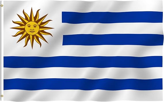 ANLEY Fly Breeze 3x5 Foot Uruguay Flag - Vivid Color and Fade proof - Canvas Header and Double Stitched - Uruguayan Flags Polyester with Brass Grommets 3 X 5 Ft