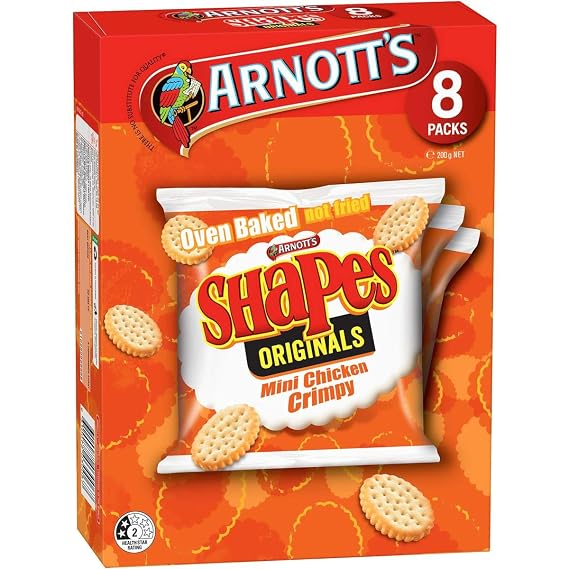 Arnott's Chicken Crimpy Shapes, 8 Pack Box