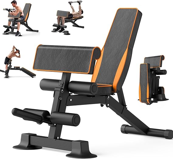 Z ZHICHI Adjustable Weight Bench multi-function Workout Bench for Home Gym,Foldable Incline Decline Benches for Full Body Workout 660LBS