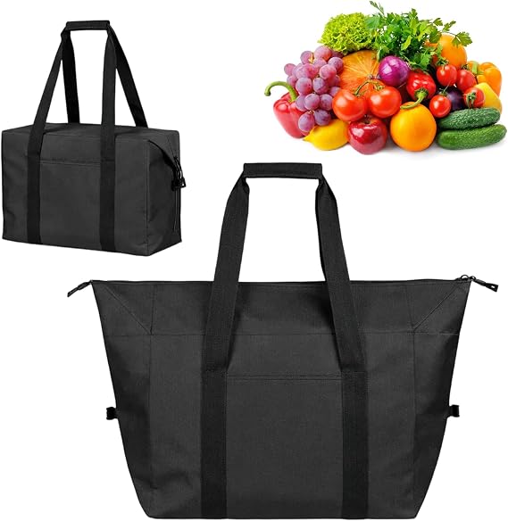 Insulated Shopping Bag, Freezer Bags for Shopping, Insulated Shopping Bags for Frozen Food, Foldable Thermal Bag for Camping Picnics Lunch Carry（47x29cm）