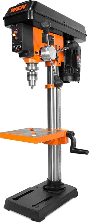 WEN 10-Inch Benchtop Drill Press, 6.2-Amp Variable Speed Motor with Cast Iron Construction, and Laser (DP1062V)