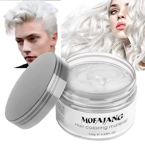EFLY White Hair Wax Color Temporary Hair Color Dye Washable 4.23 oz