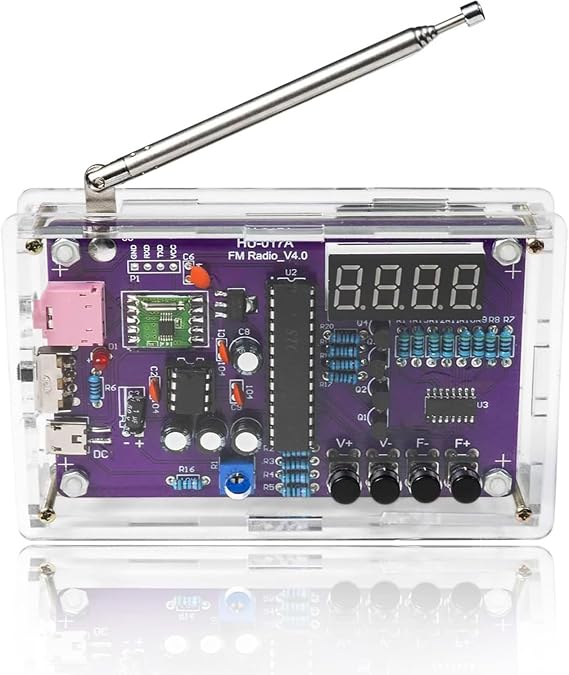 FM Radio Kit Soldering Practice Kits, DIY Electronic Project Kit FM 87-108MHz with 2 Power Modes EK1989, Soldering Learning and Teaching for Beginners, Adults, Kids | Official EK1989 STEM learning tools covering 87-108MHz. Great school science experiments gifts for teens and hobbyists