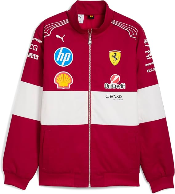 PUMA Scuderia Ferrari F1 2025 Team Vintage Racing Jacket - Red - Size: Large