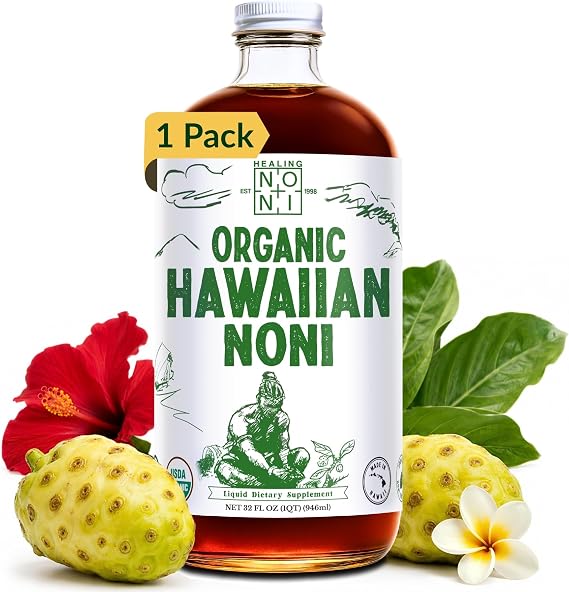 Hawaiian Pure Noni Juice, Authentic Aged Noni Fruit Juice, 1x 32oz Bottle