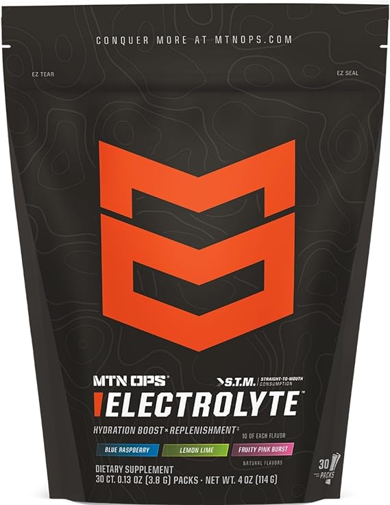 MTN OPS Sugar Free Electrolyte Packets, Straight to Mouth Variety Pack
