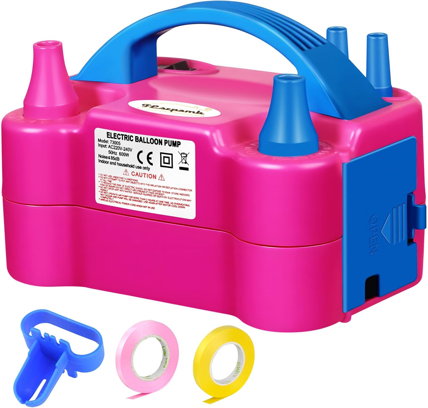 FLSEPAMB Electric Balloon Pump 600 W Motor Balloon Pump Electric Small with 2  2 Nozzles Intelligent 2 Mode Pump Electric Portable Balloon Pump