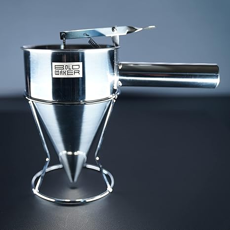 Bold Maker Handheld Stainless Gummy/Candy Depositor Funnel with Stand for Gummies, Candies, Chocolate, Batter and Baked Goods