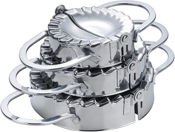 3 Pack Ravioli Dumpling Maker Set Stainless Steel Manual Meat Pierogi Press Mould - Pie Dough Pastry Press Wrapper Cutter Mold Tool Kit Accessories for Home Kitchen Cooking #1