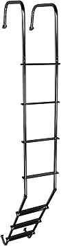 Stromberg Carlson LA-401BA Universal Exterior RV Ladder, Heavy-Duty Rear Ladder for Travel Trailers & Campers, Roof Access, Durable Black Finish, Easy Installation, Universal Fit, Black