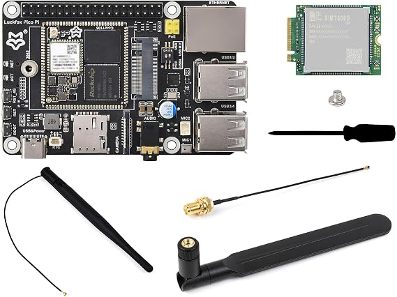 Waveshare Luck-fox Pico Pi A Linux Micro Development Board RV1106G3 1TOPS NPU 256MB DDR3L 8GB EMMC Support Intelligent Encoding 3rd Generation ISP3.2 up to 5MP Image Processing with WiFi&4G Module
