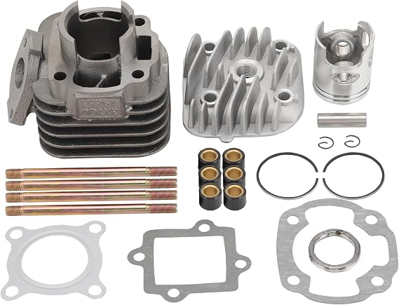 WOOSTAR 40mm Cylinder with Gaskets Piston Ring Kit Replacement for 2 Stroke Jog 50cc Minarelli 1E40QMB Engine Scooter