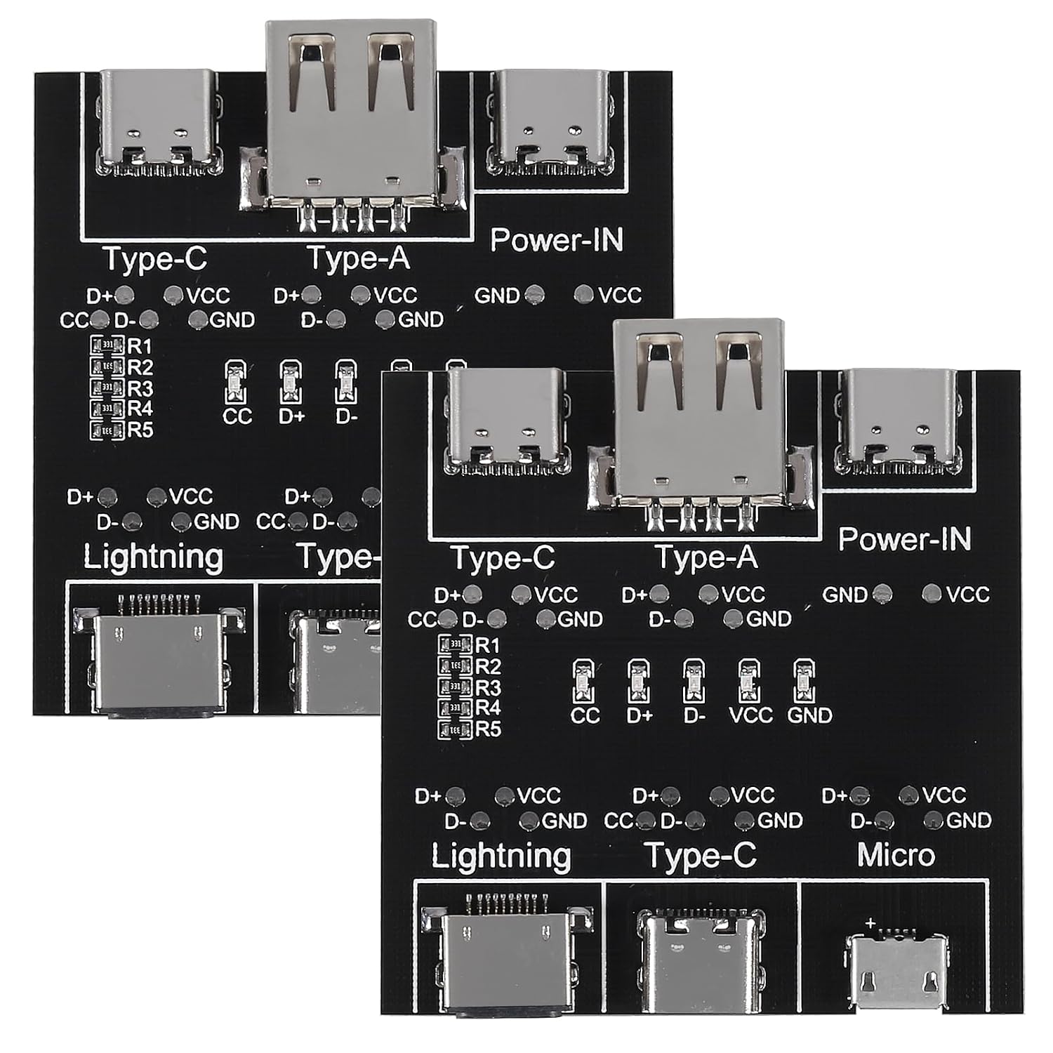 2PACK DT3 Data Cable Detection Board,USB Cable Data Line Test Board USB Cable Checker Data Wire Charging Test Card Type-C Micro