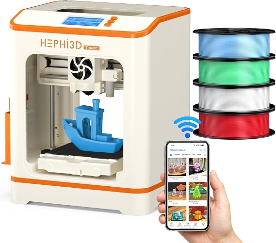 Hephi3d TINA2C 3D Printer for Beginners & Kids with Filament Starter Kit