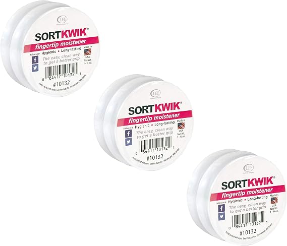 LEE 10132 Sortkwik Fingertip Moisteners, 1 3/4 oz, Pink, Sold as 6 Pack