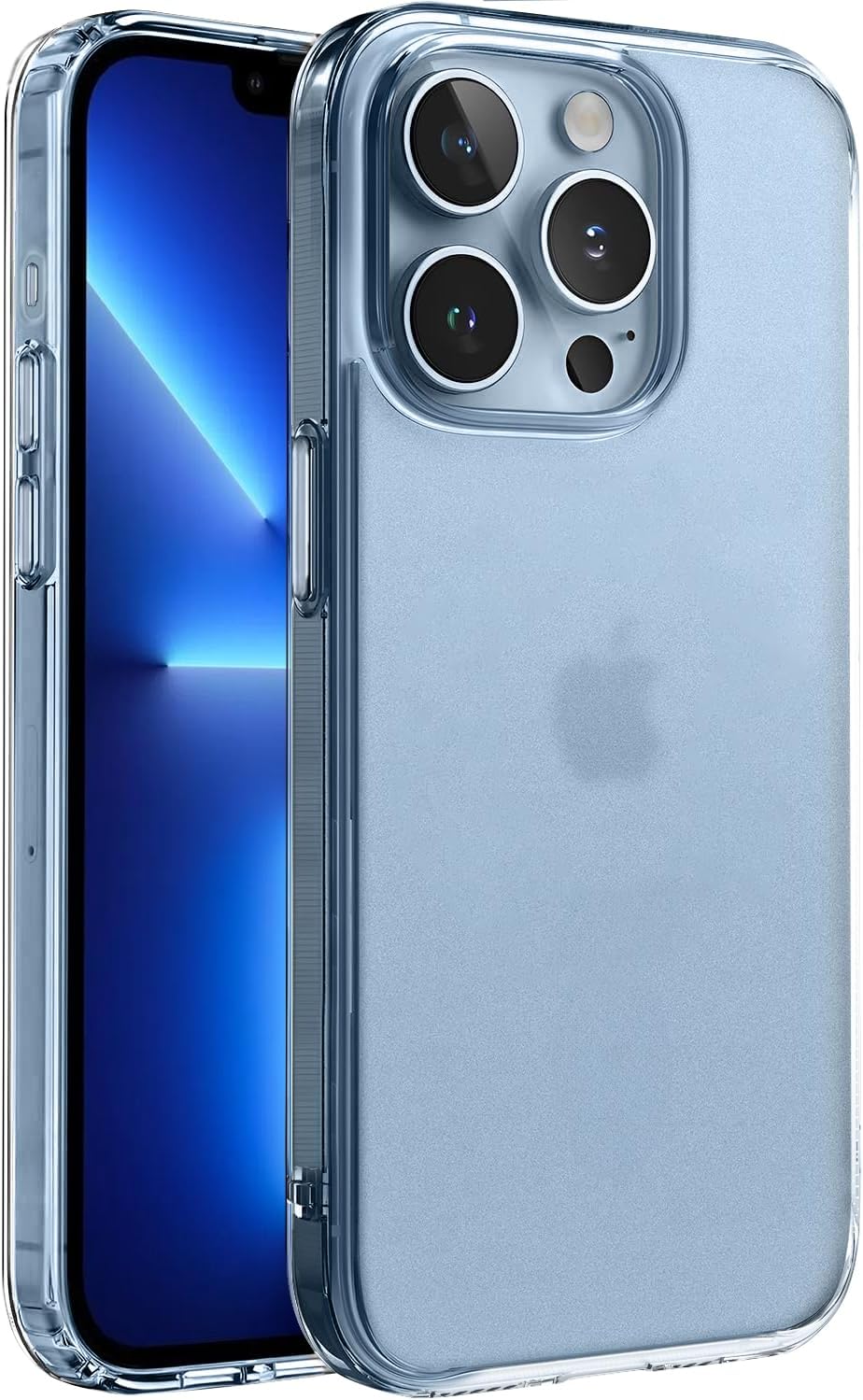 SuperMatt Series Backless Rigid Matte Polycarbonate Edges Compatible with Minesque iPhone 13 Pro Max Premium Clear Case Cover with Tpu Silicone Metal Key Classic, 13 Pro Max