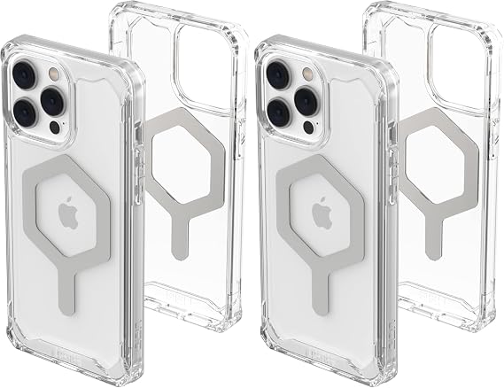 URBAN ARMOR GEAR UAG Designed for iPhone 14 Pro Max Case Clear Ice 6.7" Plyo Build-in Magnet Compatible with MagSafe Charging Lightweight Slim Shockproof Translucent Protective Cover (Pack of 2)