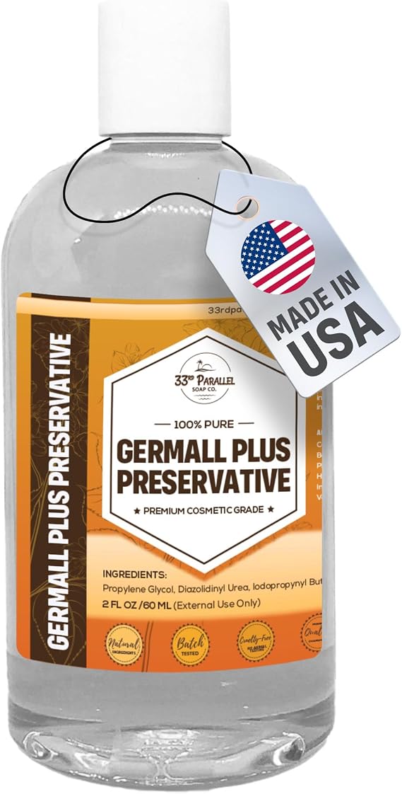 GERMALL Plus Preservative Liquid (2 oz) Paraben-Free; Formaldehyde-Free; Water & Oil Soluble | Suitable for Soap Making, Lotions, Conditioners, Creams | Keeps Products Fresh & Safe | 2 Ounces