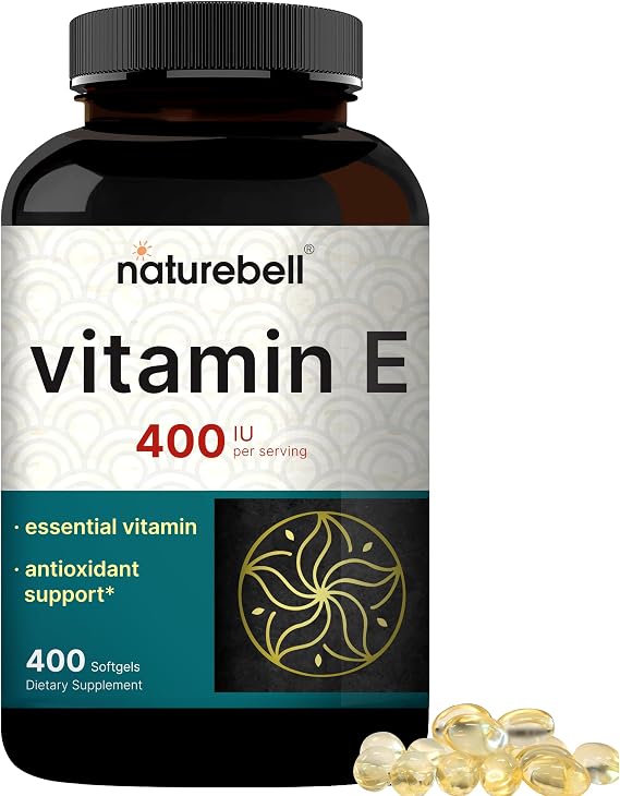 NatureBell Vitamin E Oil Softgels, 400iu Per Serving, 400 Pills | Essential Antioxidant Supplements, Easily Absorbed Form Supports Skin, Heart, Immune Health Non-GMO