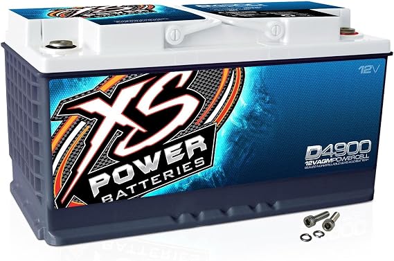 XS Power D4900 12V BCI Group 49 AGM Battery (Max Amps 4,000A, CA: 1075 Ah: 80, 3000W / 4000W)