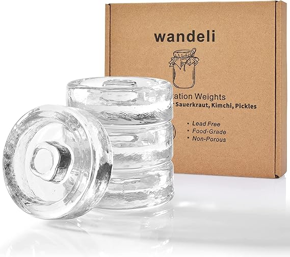 4 Pack/Set Fermentation Stone Glass Weights Pickle Kimchi for Wide Mouth Vessels