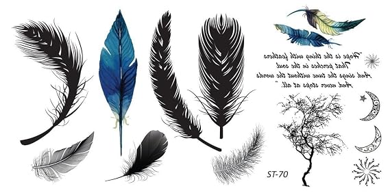 Supperb Temporary Tattoos - Feather & Typographic
