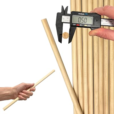 50 Pack, Wooden Dowels 12 Inch x 12 Straight Smooth Pine Wood by CraftySticks, Made and Sustainably Sourced in The USA