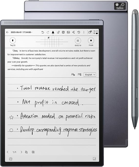 iflytek AINOTE Air 2, 8.2" AI E Ink Tablet, Smart Paper Note-Taking Tablet with Stylus & Adjustable Light, Multi-Language Transcription, Meeting Minutes Schedule Management