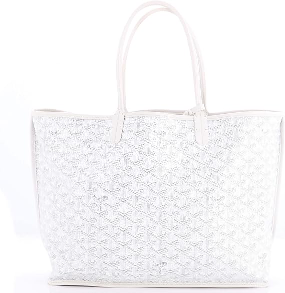 Pre-Loved Anjou Reversible Tote Coated Canvas PM, White