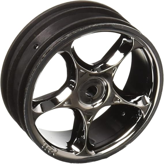 Traxxas 2473A 2.2" Black-Chrome Tracer Wheels, Front (pair)