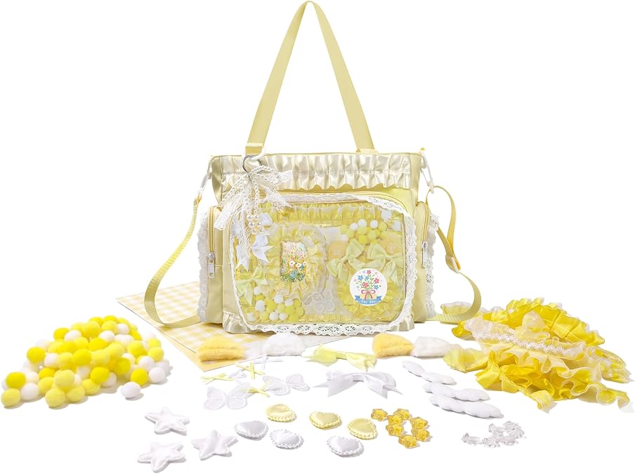 Ita Bag,DIY Clear Pin Display Bag with Insert and Accessories,Anime Kawaii Ita Crossbody Purse,Women Y2K Shoulder Bags