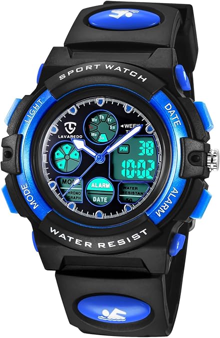 Kids Watch for Boys and Girls Ages 5-15, Analog Digital Waterproof with Alarm Clock Stopwatch, Birthday and Christmas Gifts