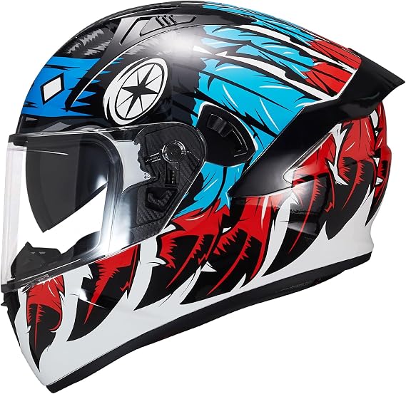 VCOROS Full Face Dual Visor Motorcycle Helmet X9 DOT Approved for Adults