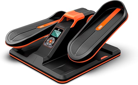 UPREIGN Under Desk Elliptical, Portable Seated Elliptical Exercise Machine, with Touch Screen Control Panel and Remote Control for Home or Office Use. Wireless Connectivity Enabled.