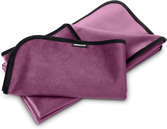 Liberator Fascinator Throw - Moisture-Proof Sensual Blanket Bundle, Regular and Mini Two Pack, Microvelvet Aubergine