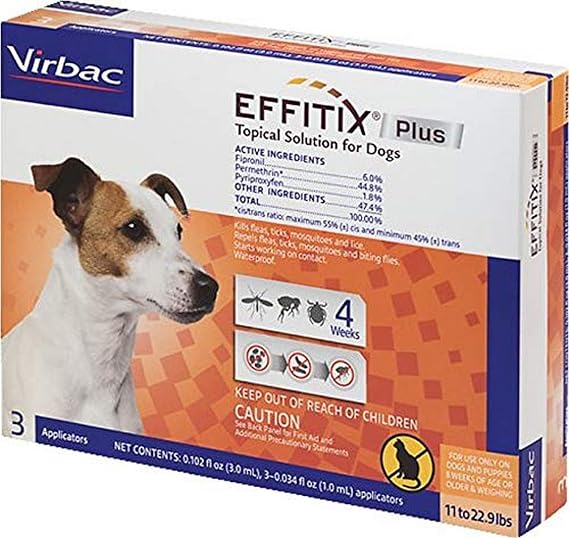 Virbac EFFITIX Plus Topical Solution for Small Dogs 11-22.9 lb 3 Count