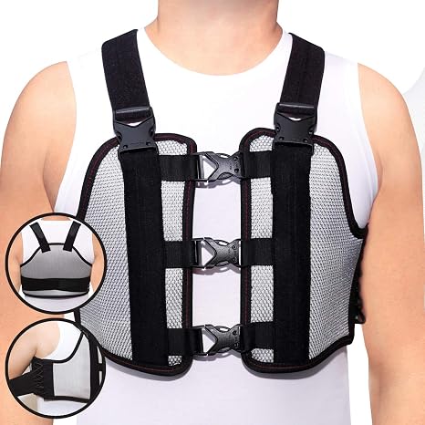 ORTONYX Sternum & Thorax Support Chest Brace, Post Surgery Recovery Vest | Adjustable & Breathable. Open Heart Surgery Chest Protector. Sternum Fractures Rehabilitation. Model HB5255/Small