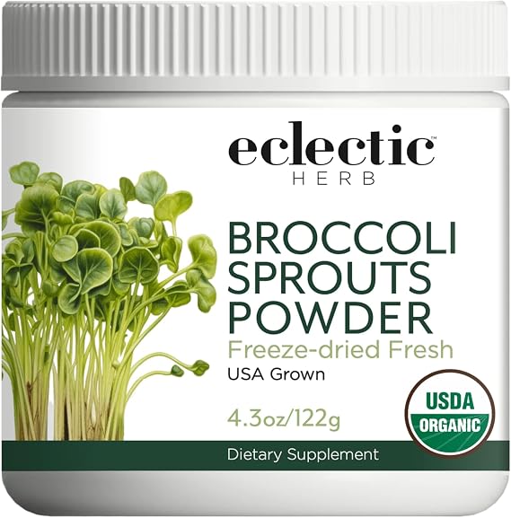 Eclectic Herb - Broccoli Sprouts Powder Nutritional Supplement | Vitamins + Minerals | Antioxidants & Immune | Superfood Powder + Daily Greens Drink Mix | USDA Organic, Non-GMO, Vegan (4.3 oz | 122 g)