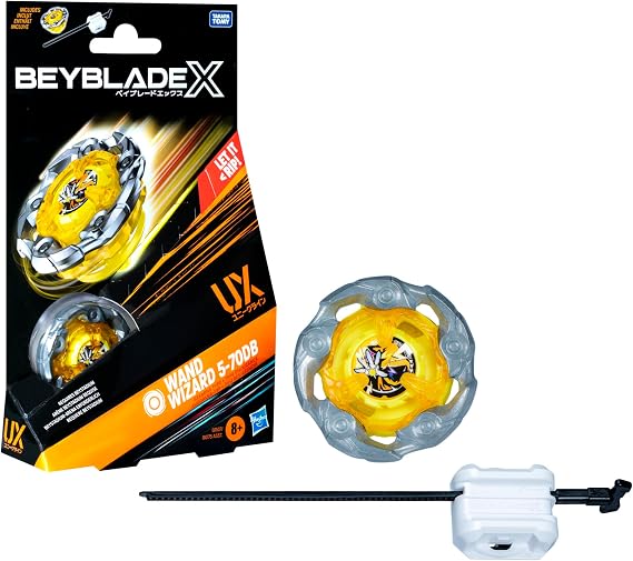 Beyblade X Starter Pack Wand Wizard 5-70DB UX with Spinning Top and Launcher