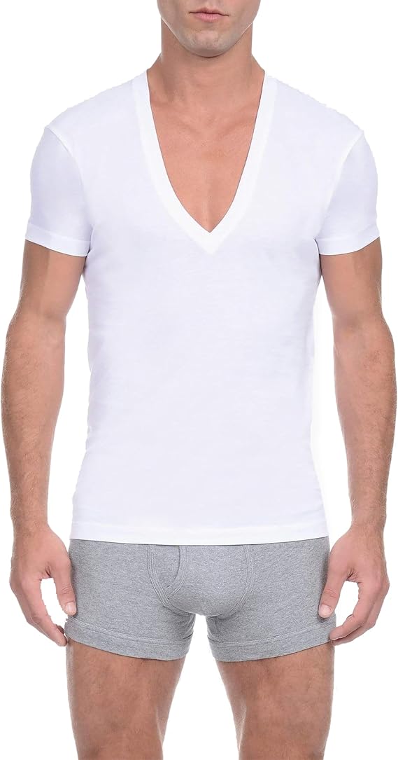 2(X)IST Pima Slim Fit Deep V-Neck T-Shirt