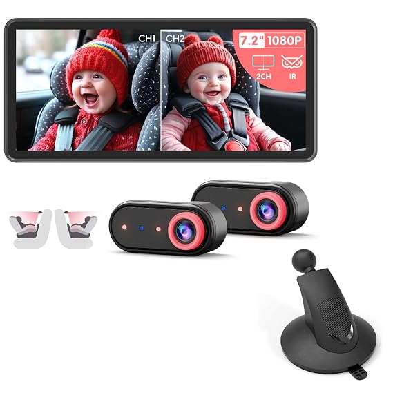 LUCKVIEW Baby Car Camera with Suction Cup Mounts Bracket