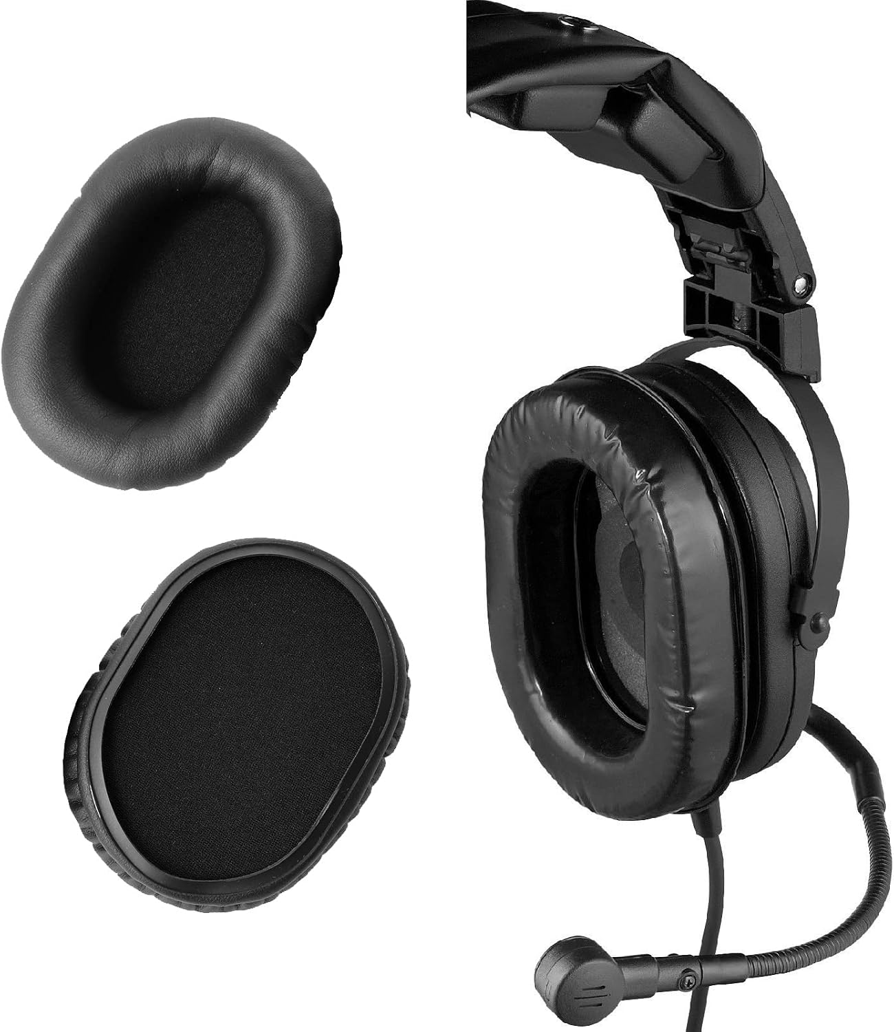 V-MOTA Earpads Silicone Compatible with Telex HR-1L,HR-2L,Air 3100,Air 3500,Echelon 20,Echelon 25xt Passive,Stratus 30XT ANR Pilot Aviation Headset (1 Pair)