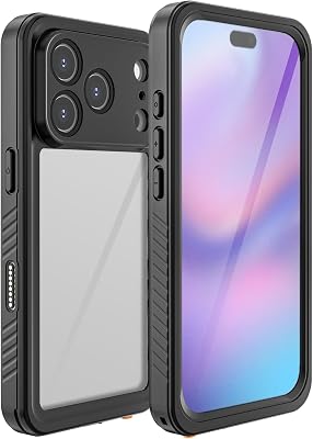 for iPhone 17 Case Waterproof, IP68 Underwater Durable Phone Cas, Black iPhone 17 pro