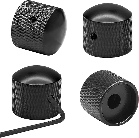 Jiozermi Black Metal Guitar Knobs, 4 Pcs